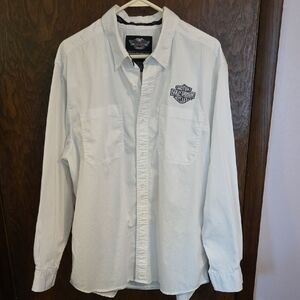 Harley-Davidson White Casual Button Down Shirt